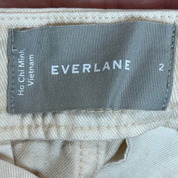 Everlane The Tencel Relaxed Chino Pants Parchment High Rise Women 2 NWT Pockets - Picture 3 of 10